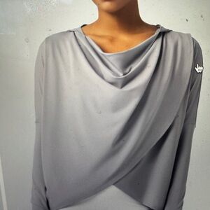 HALARA Light Gray Draped Hoodie